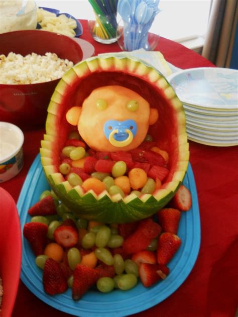 Don't worry you can thank us for this later. Baby Shower watermelon fruit bowl | Holidays! | Pinterest