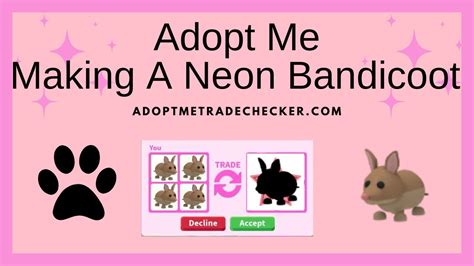 Adopt Me Making A Neon Bandicoot Youtube