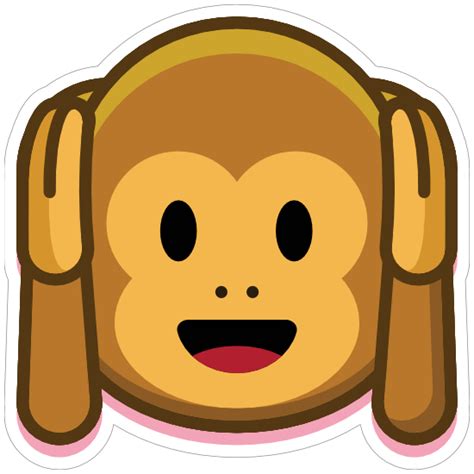 Monkey Hear No Evil Emoji Sticker