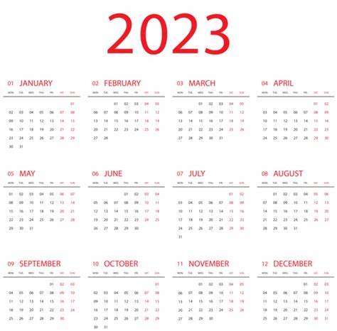 Calendario 2023 Png