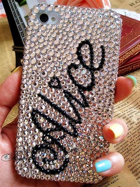 Personalized Name Rhinestone Crystals Bling Iphone 4 4s 5 5s 5c Case