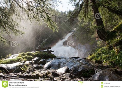 Waterfall In The Tyrolean Alps Stock Image Image Of