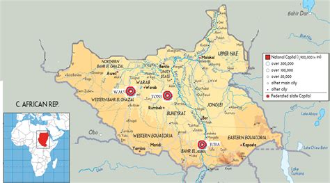 South Sudan Map And Map Of South Sudan South Sudan On