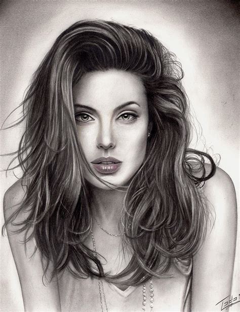 Angelina Jolie Dessin Dessin Portrait De Angelina Jolie