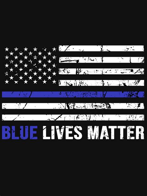 Blue Lives Matter Blue Lives Line American Flag Cop T Shirt By Verve