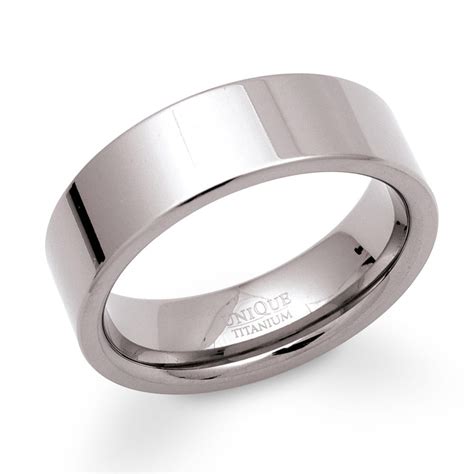 Unique And Co Polished 7mm Titanium Ring