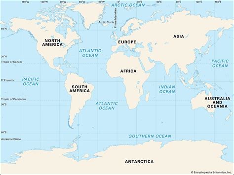 School Learning Zone Oceans And Continents