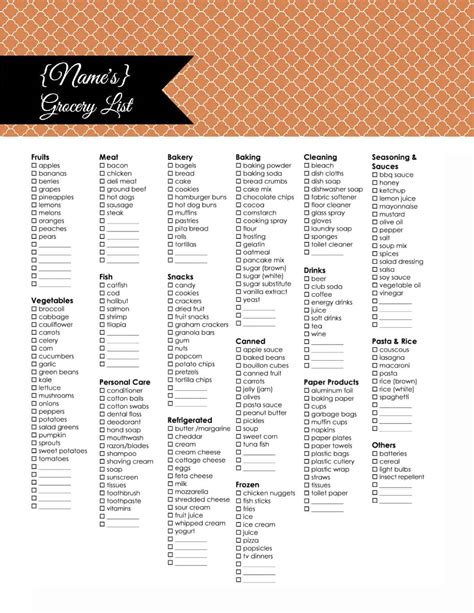 Free Grocery Shopping List Printable Free Printable Templates