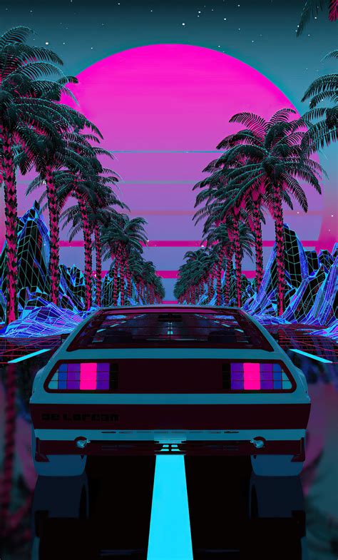 1280x2120 Delorean Outrun 4k Iphone 6 Hd 4k Wallpapers Images