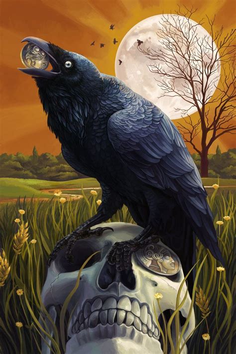 Digital Illustrations By Alix Branwyn Raven Art Crows Ravens Raven