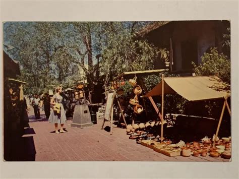 Vintage 1950s Olvera Street Postcard Downtown Los Angeles Ca Mexican
