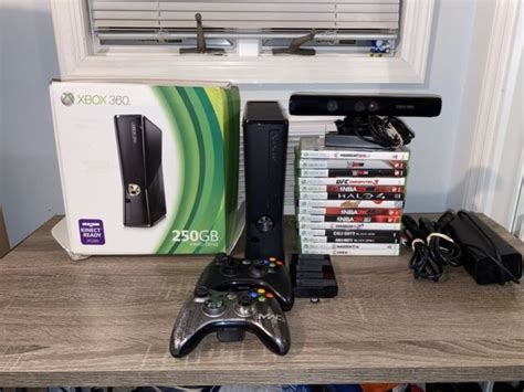 Microsoft Xbox 360 S With Kinect 250gb Glossy Black Console Ntsc For Sale Online Ebay