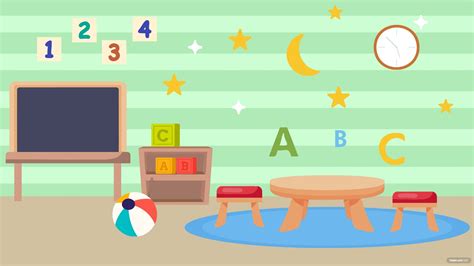 Nursery Classroom Background In Illustrator  Svg Eps Png