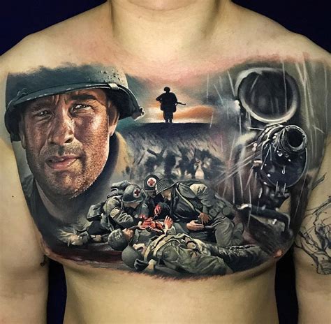 Saving Private Ryan Chest Tattoo I Love It But What Were You Thinking Guy Props To The Artist