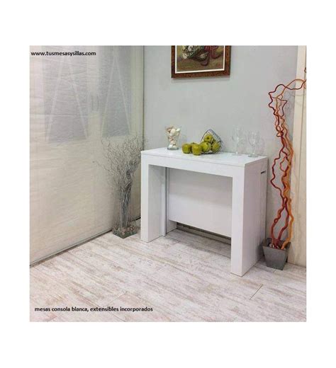 Mesa Consola Extensible Blanca Hasta Metros Para Comensales En X