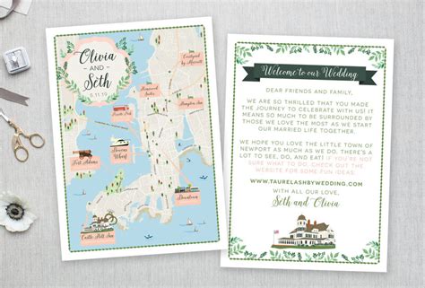 Wedding Invitation Map Event Map Hand Drawn Illustrated Itinerary