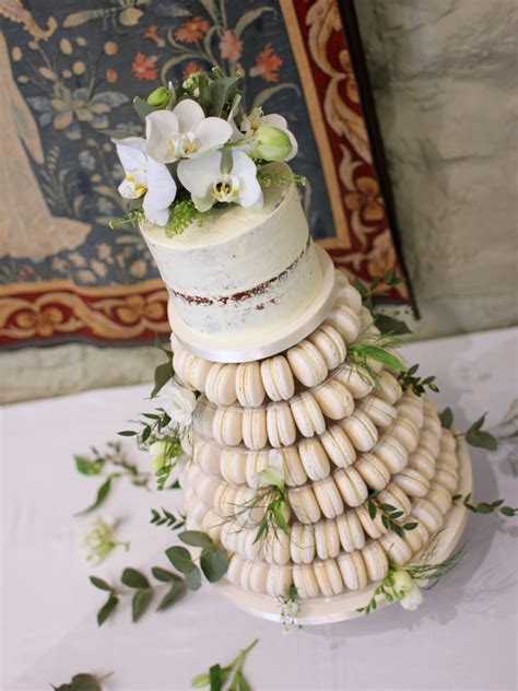 Macaron Stand And Semi Naked Cake French Wedding Cakes My Xxx Hot Girl