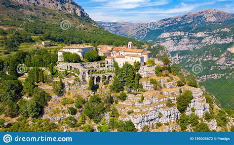 View Of Mountain Top Village Gourdon In Provence France Stock Photo