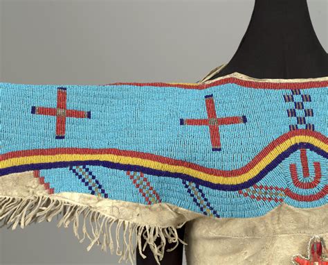 Lakota Sioux Beaded Girls Dress With Umbilical Cord Lizard Shaped Bag