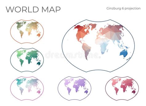 Low Poly World Map Set Stock Vector Illustration Of Democracy 174141856