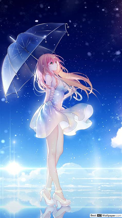 Beautiful Anime Girl In The Night Hd Wallpaper Download
