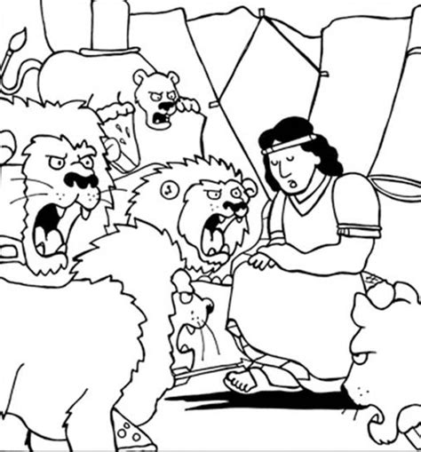 Daniel Thrown Into Lions Den In Daniel And The Lions Den Coloring Page