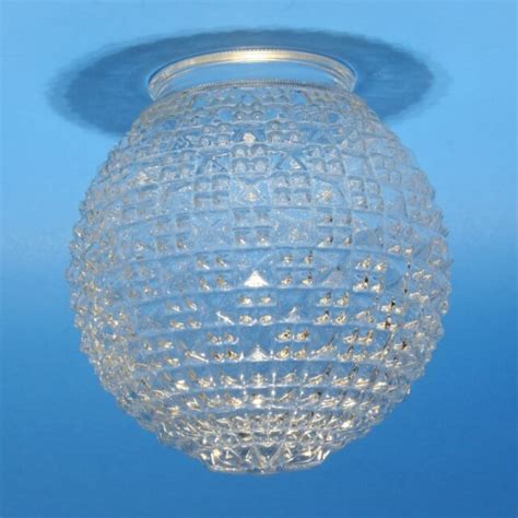 Vintage Round Replacement Light Fixture Globe Clear Square Hobnail