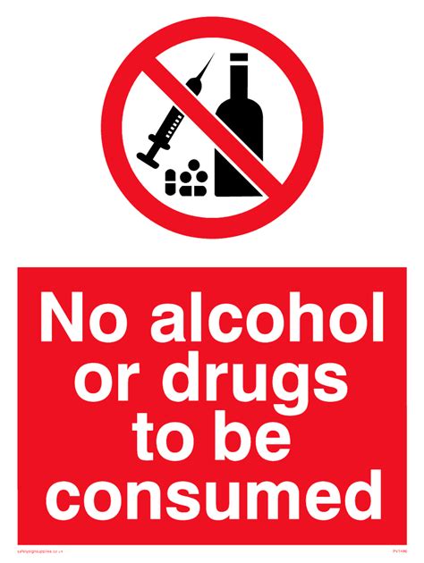 No Alcohol Or Drugs From Safety Sign Supplies