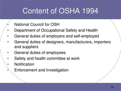 Objective Of Osha 1994 Chapter 14 Osha 1994 And Construction Safety