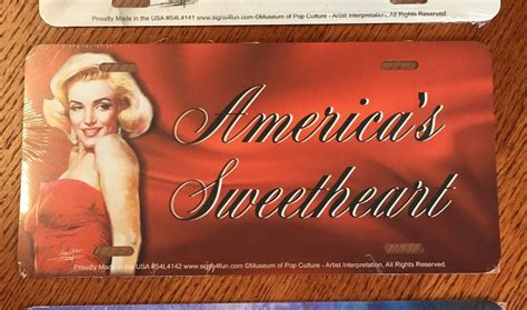 Americas Sweetheart Marilyn Monroe License Plate Nip Novelty Souvenir