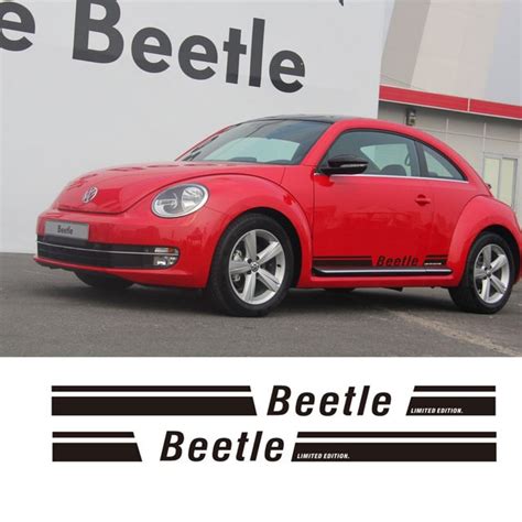 Pair Of Side Skirt Racing Stripe Sticker For Volkswagen Beetle 2010