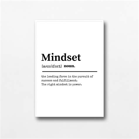 Mindset Definition Print Mindset Dictionary Poster Office Etsy
