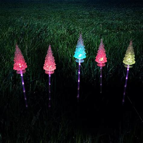 Solar Powered Christmas Tree Yard Garden Stake Color Changing Led Light
