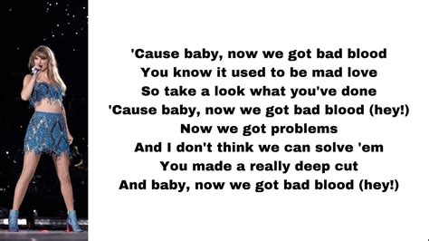 Taylor Swift Bad Blood Taylors Version Lyrics Youtube