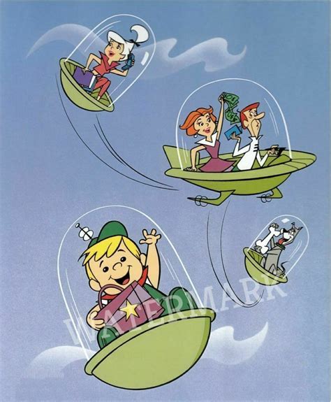 The Jetsons Animated Tv Show Cast In Flying Cars Separating Publicity