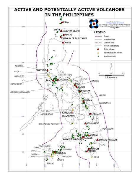 Philippine Map Map Active Volcano