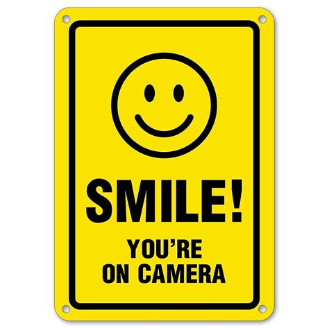 Signs Smile Youre On Camera Sign Video Surveillance Sign 10 X 7 Metal