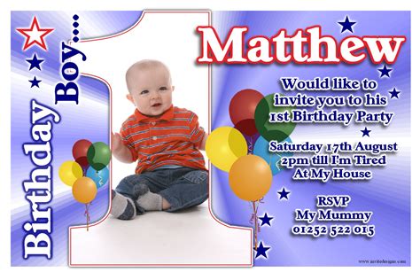 In the years to come, they will be able to look back at the video that you created for them and they'll know what they mean to you. FREE Printable 1st Birthday Party Invitations Boy Template ...