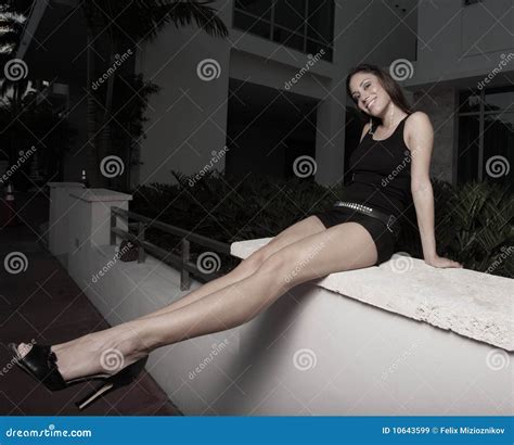 Woman Extending Her Long Legs Stock Image Image 10643599