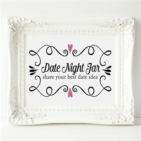 Date Night Jar Wedding Sign Two Hearts Date Night By Orchardberry