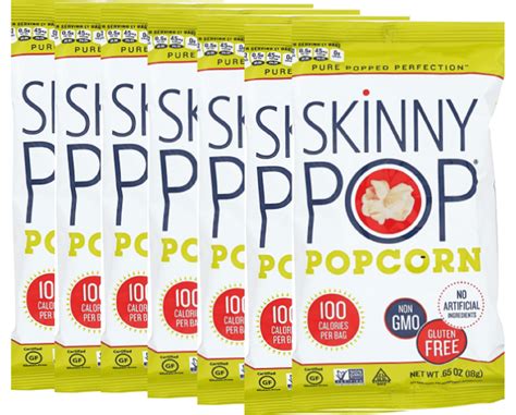 Skinnypop Popcorn Gluten Free Dairy Free Non Gmo Healthy Snacks Skinny Pack Of 7