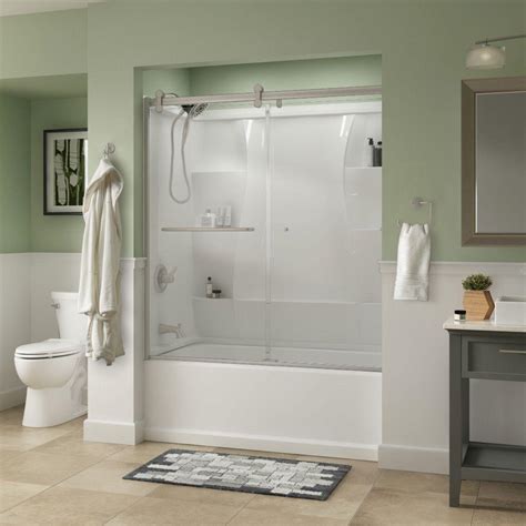 Discover the wide selection of shower doors at bath depot. Delta Simplicity 60 in. x 58-3/4 in. Semi-Frameless ...