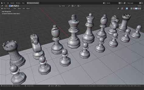 Artstation Chess Set 3d Model Blender Resources