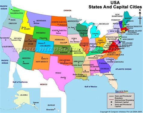 The united states is a federal republic consisting of fifty states, a federal district known as washington, d.c. map of the usa with city names - Google Search | Usa karte ...