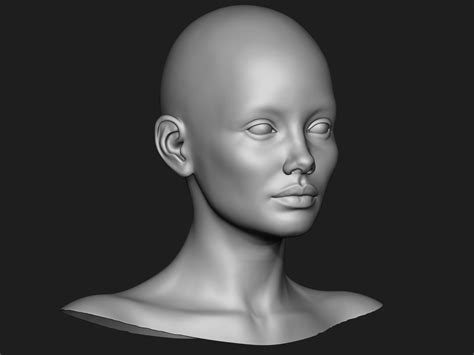 3d model 3 3d head face female character women teenager portrait doll 3d vr ar low poly