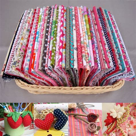 50 100pcs Pre Cut Cotton Fabric Assorted Color Floral Fabrics For Craft Diy Sewing Scrapbooking