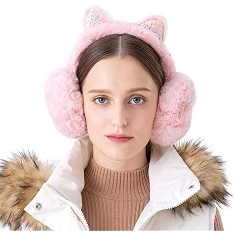 Foldable Cat Ear Earmuffs Winter Warm Outdoor Covers Headband Fur