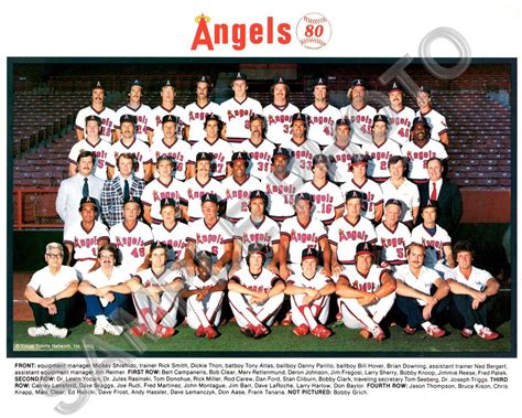 1980 California Angels Team Photo Los Angeles Angelscalifornia