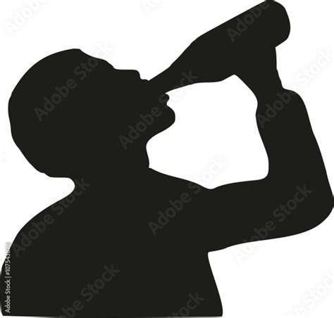 Man Drinking Beer Silhouette Stock Vector Adobe Stock