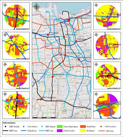 Eight TOD Main Areas In Jakarta City A GIS Based Land Use Map Of Download Scientific